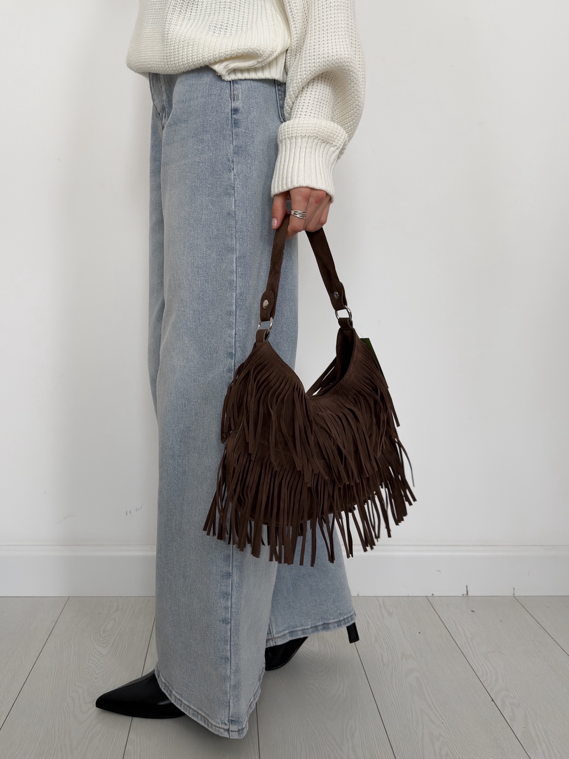 Сумка замша бахрома 4502