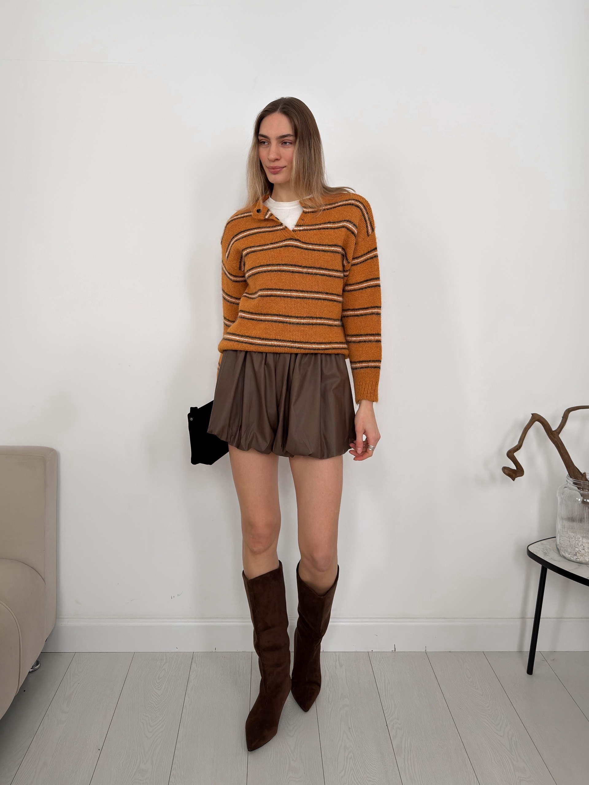 Джемпер  поло 8142 в полоску