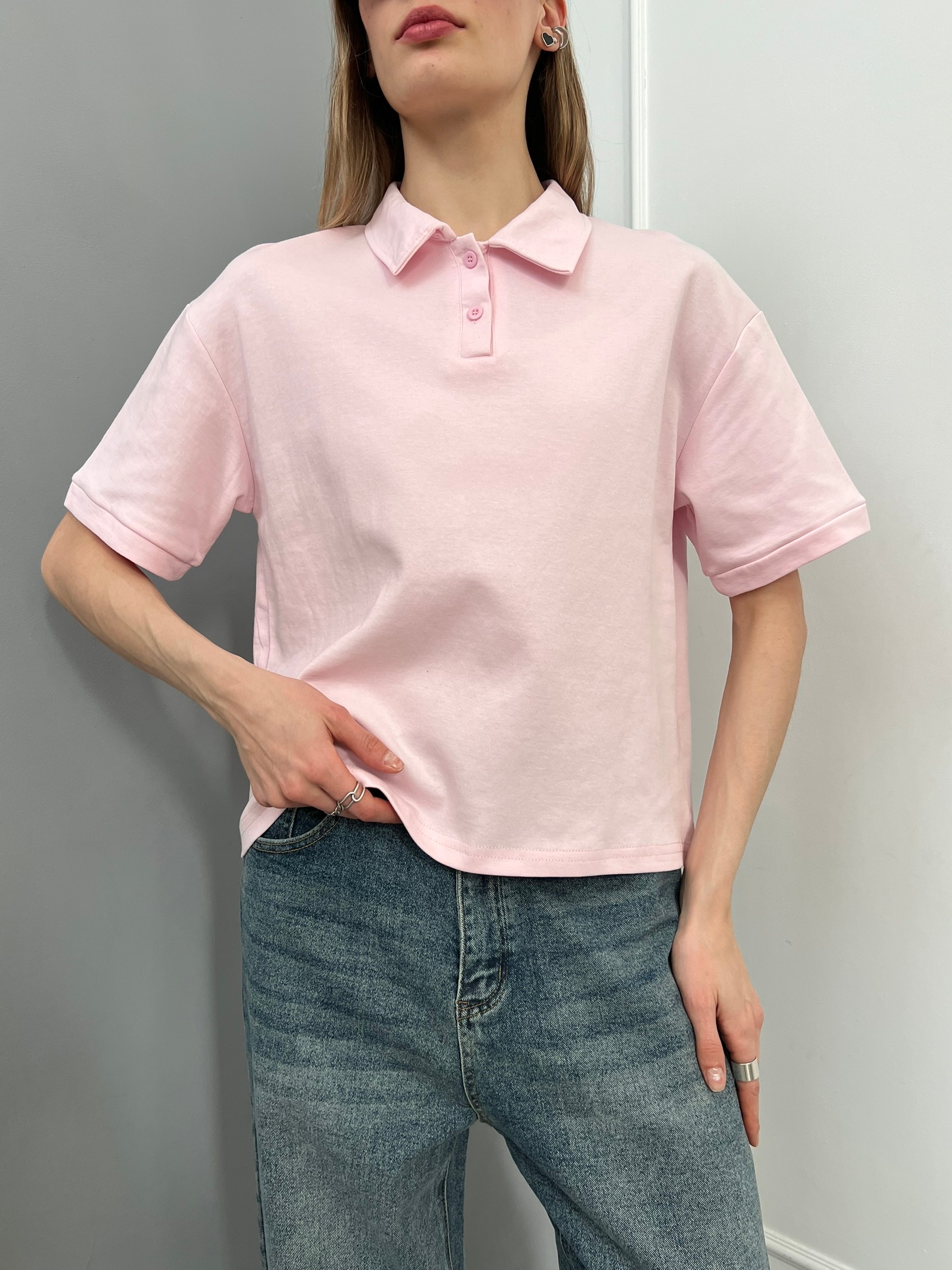 Поло Korea 21506 на пуговках с коротким рукавом