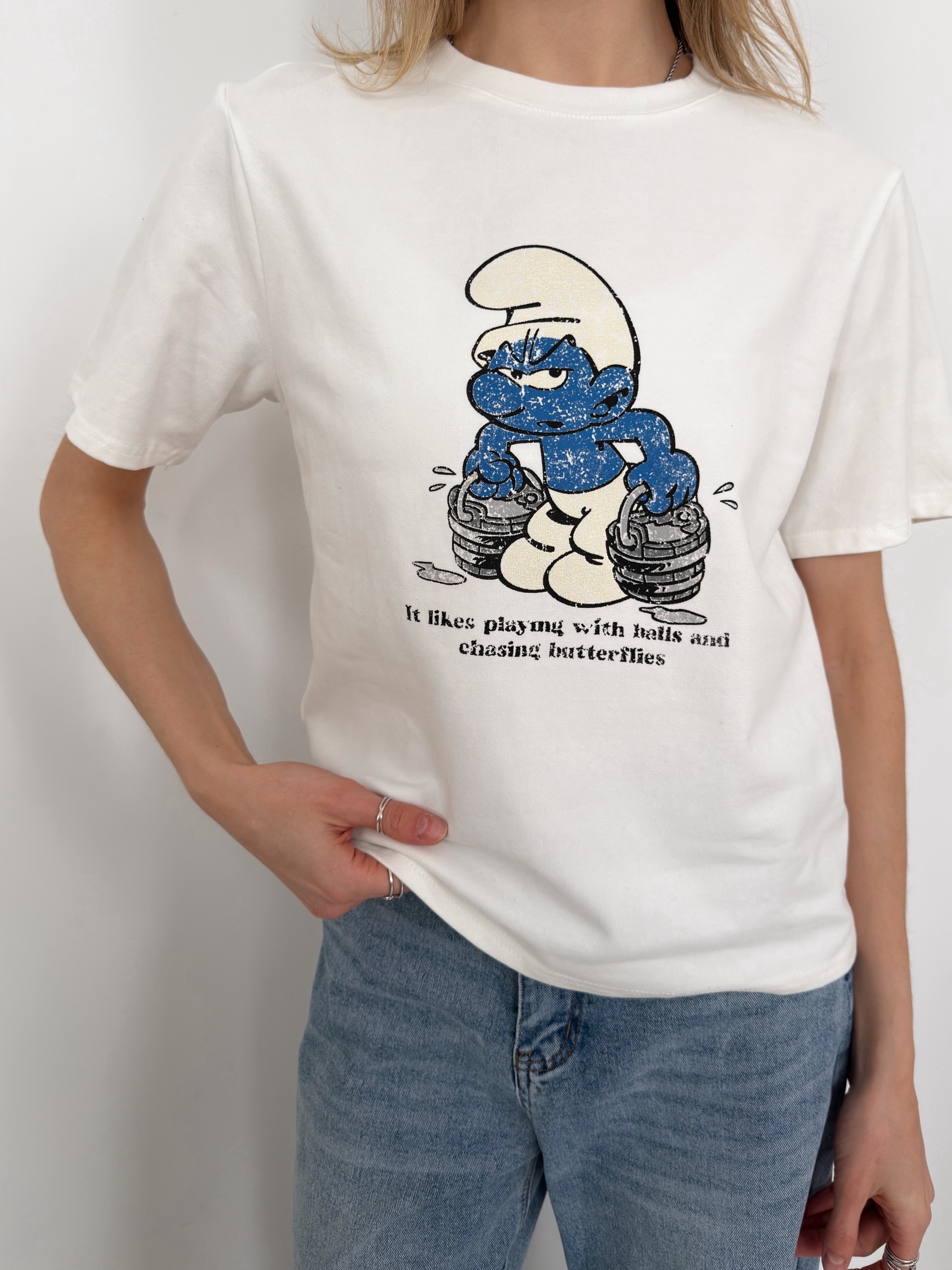 Футболка Blueberry  принт смурфик