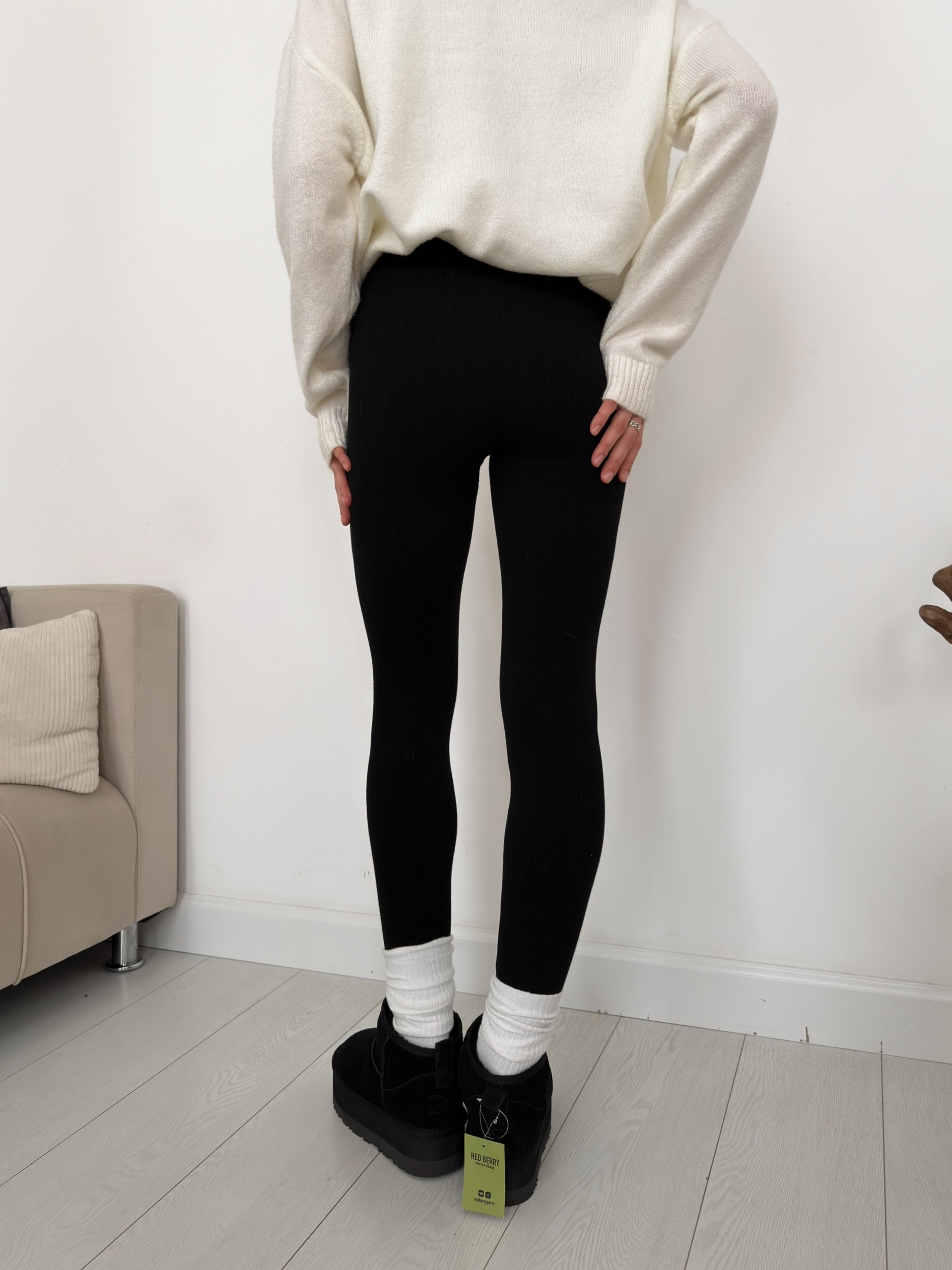 Лосины W300 в рубчик мех