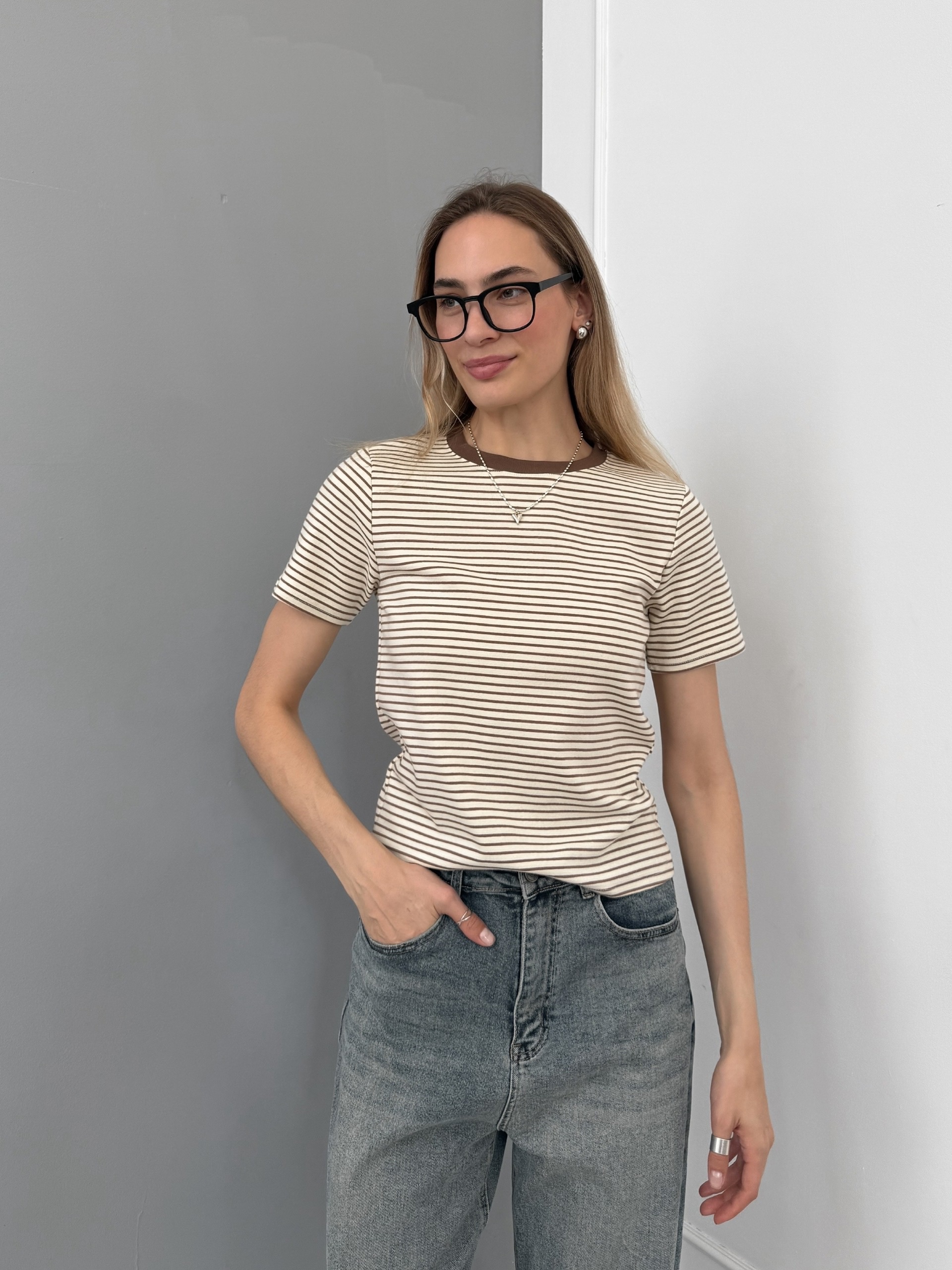 Футболка полоска 2800 fashion