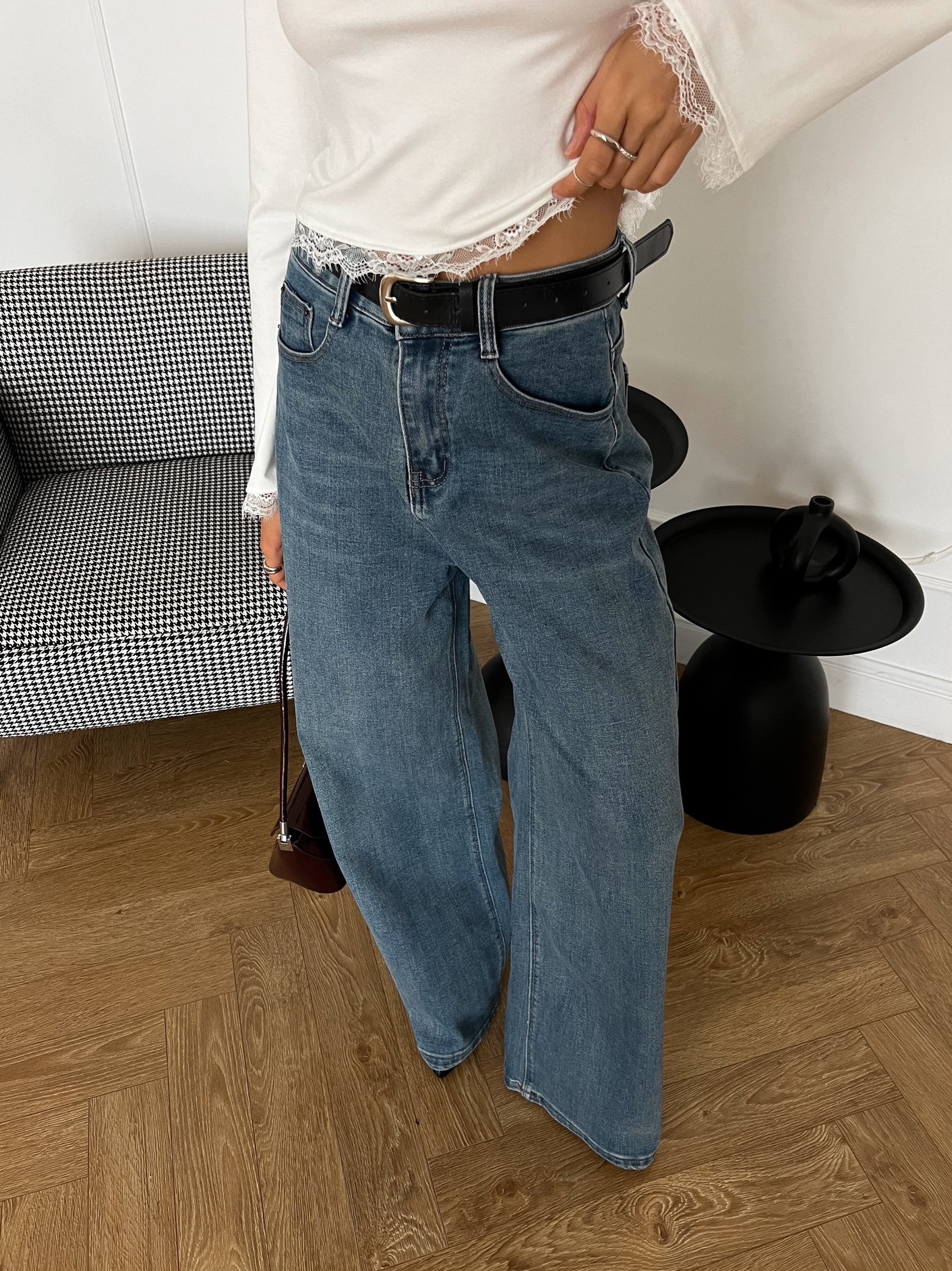 Джинсы 439 широкие с ремнем