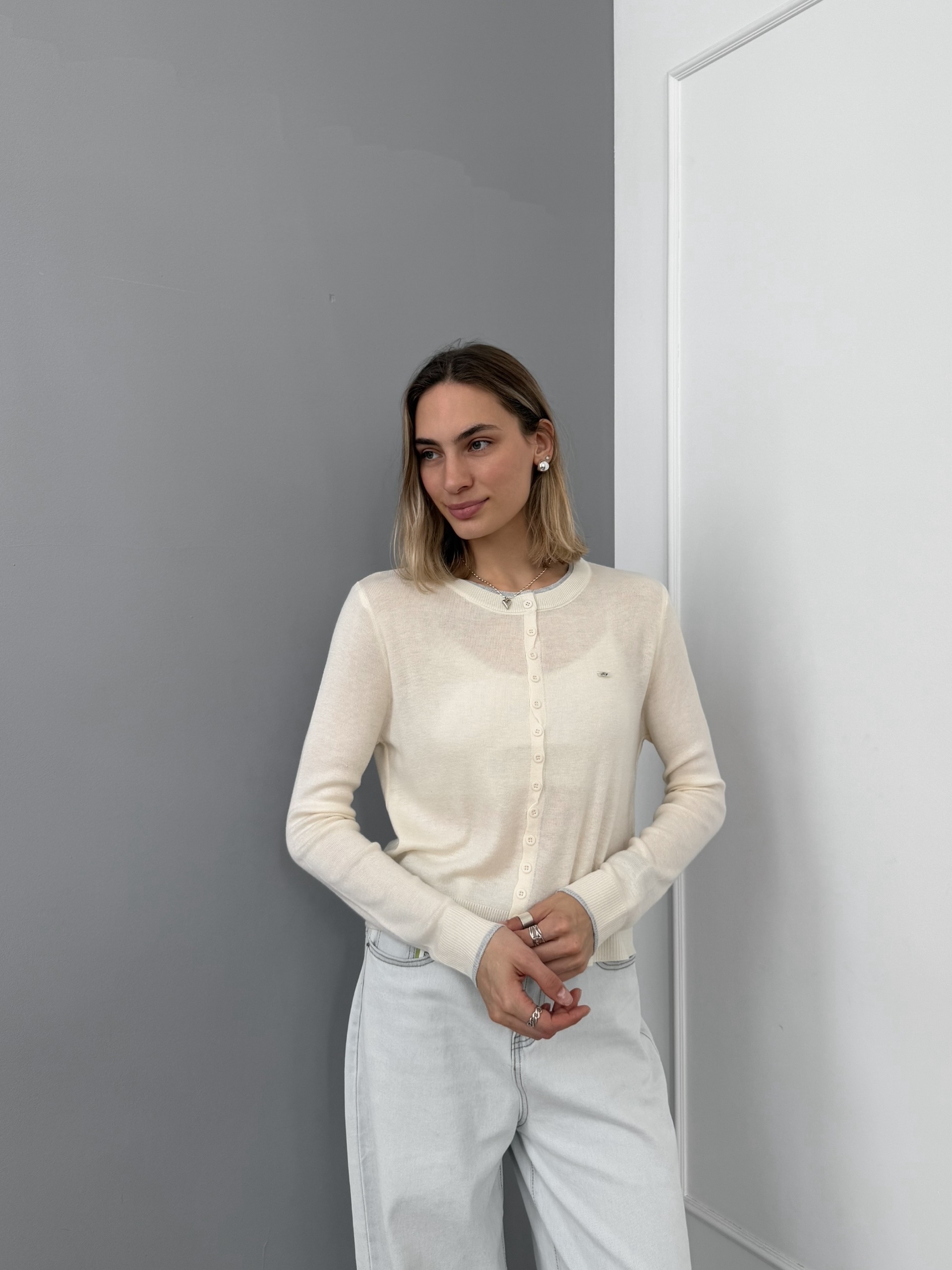 Кардиган двойной ворот надпись HY