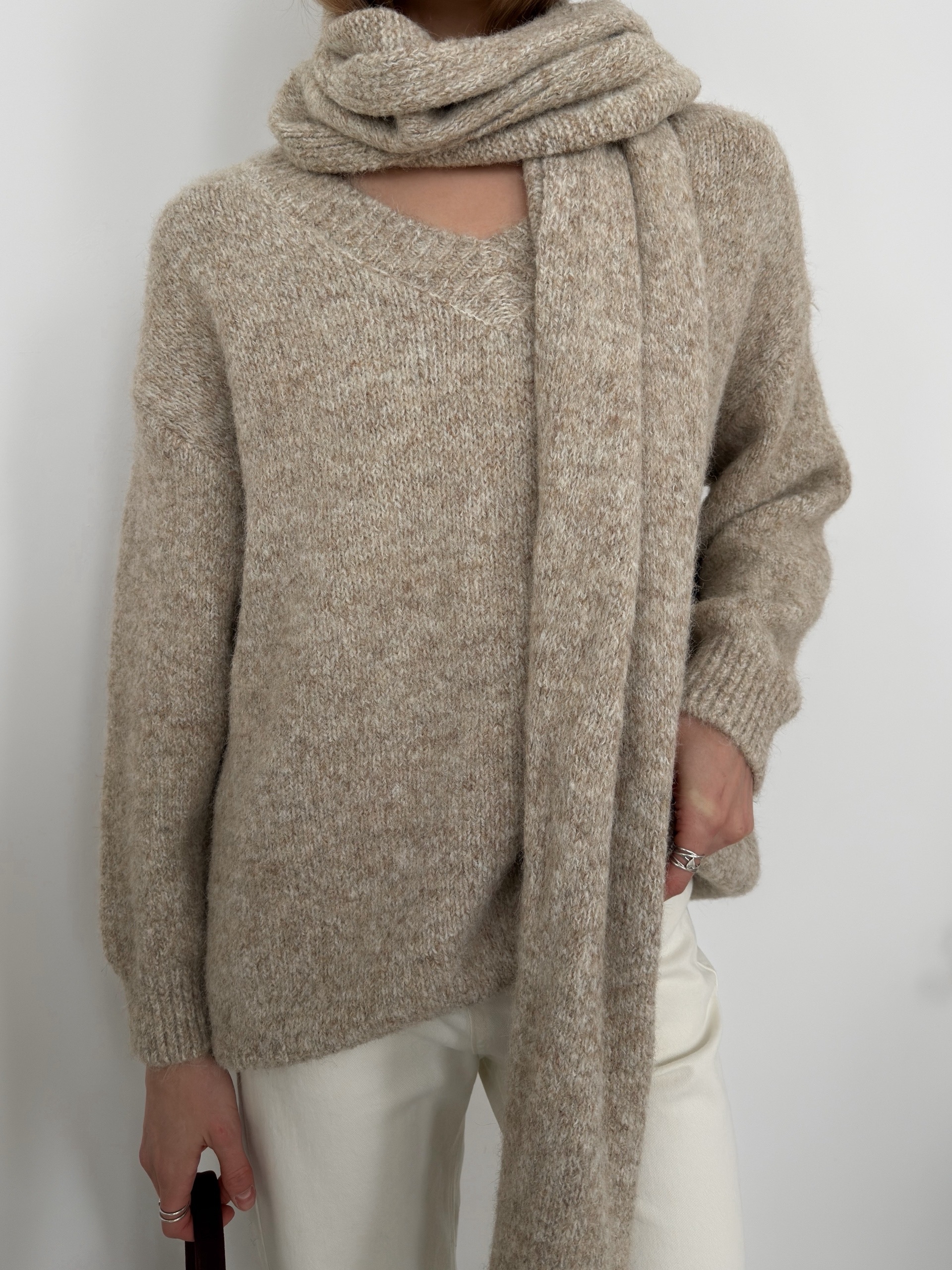 Свитер 1065-55 крапинка+шарф