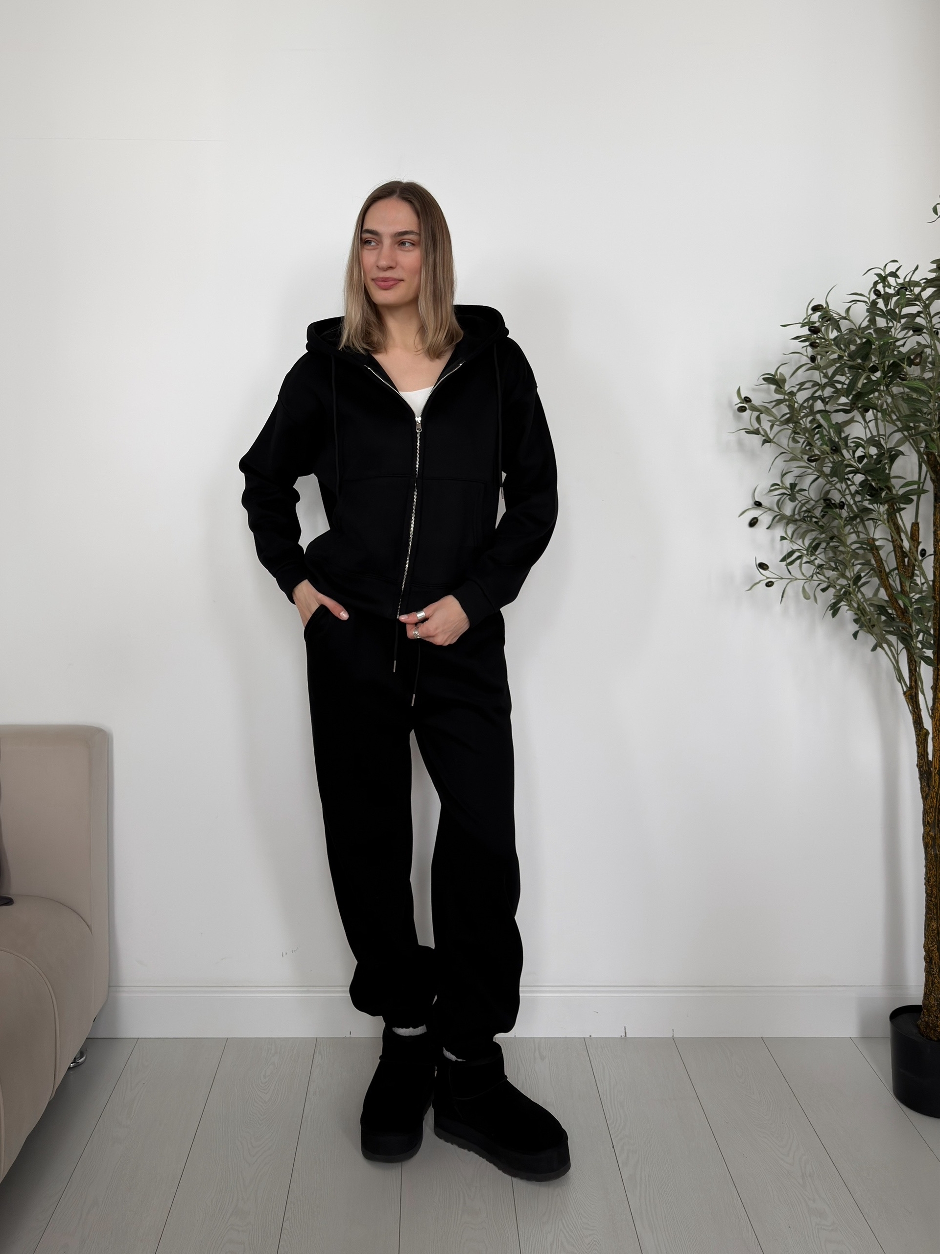 Костюм Korea 6508 худи+джогеры флис