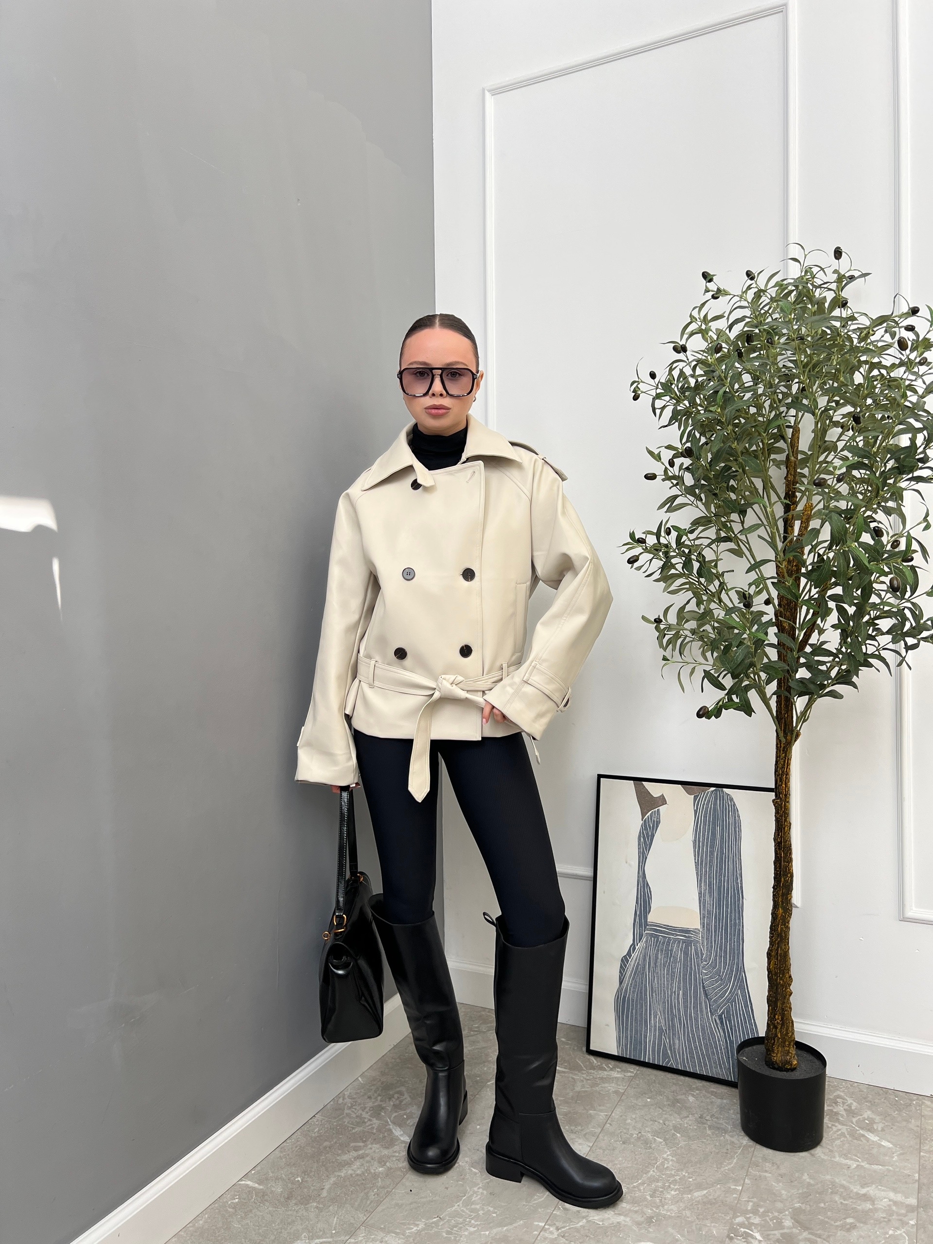 Кожанка W 9371 с поясом