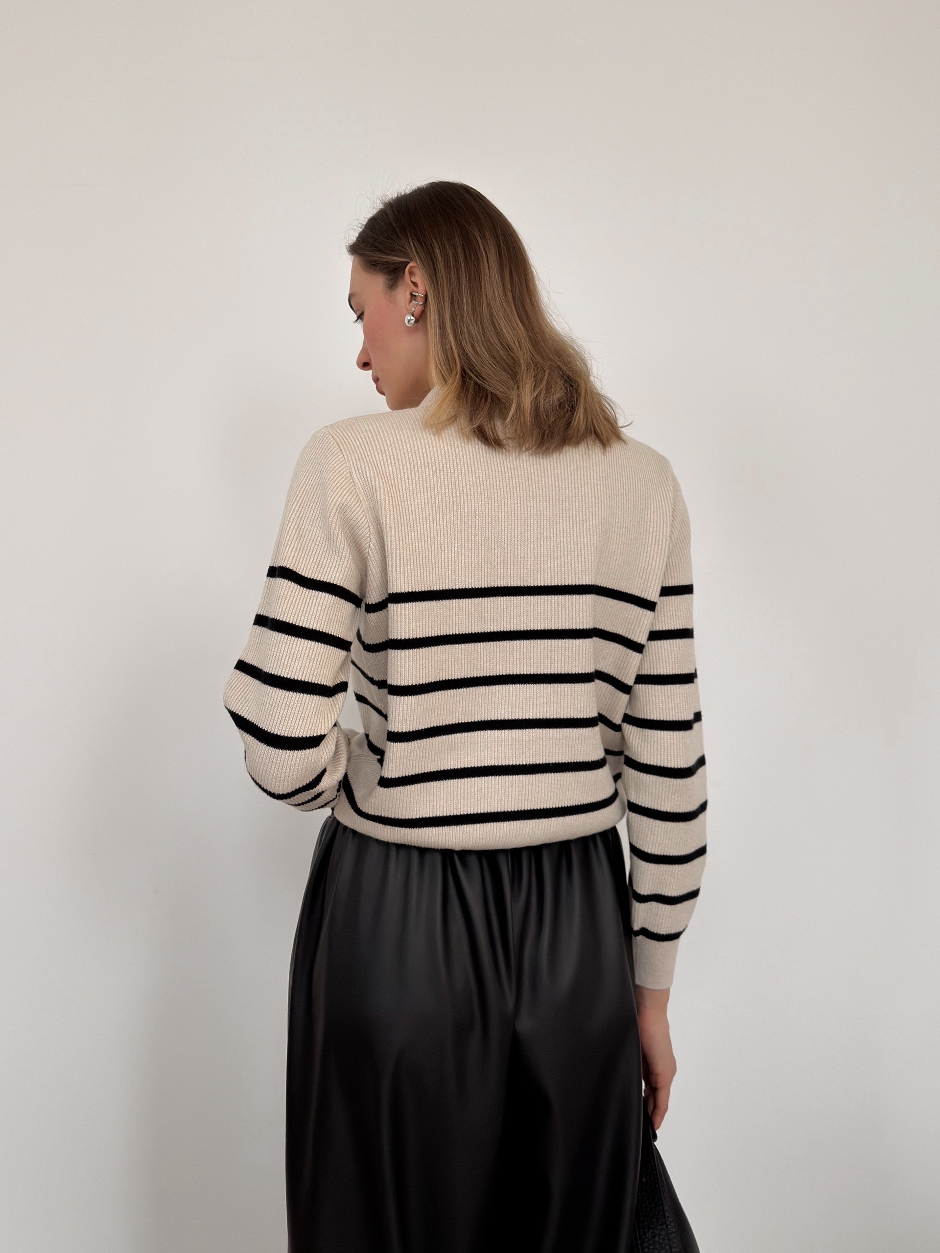 Джемпер S2172 ворот на замке полоска